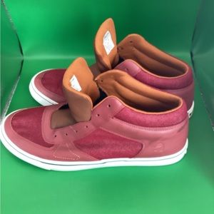 Burnetie High Top Canvas Sneakers Men’s Size 12 EUR 45 Maroon Upper Leather